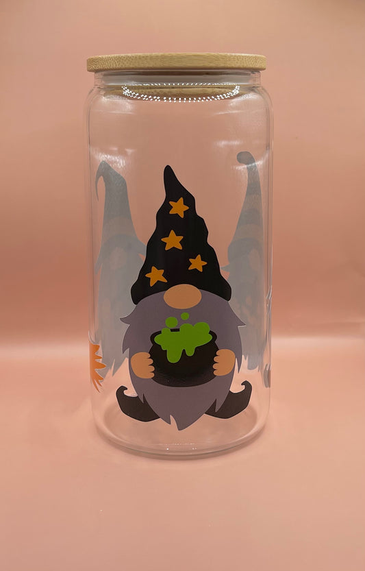 Witchy Gnomes 16 Oz Glass Cup